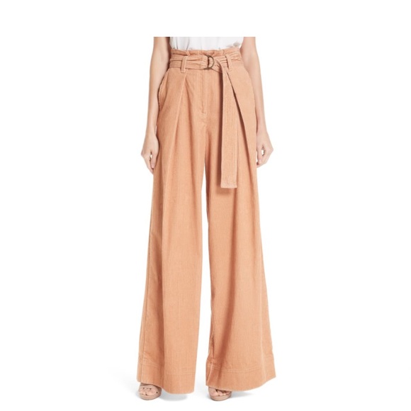 Ulla Johnson Pants - Corduroy belted wise leg pant